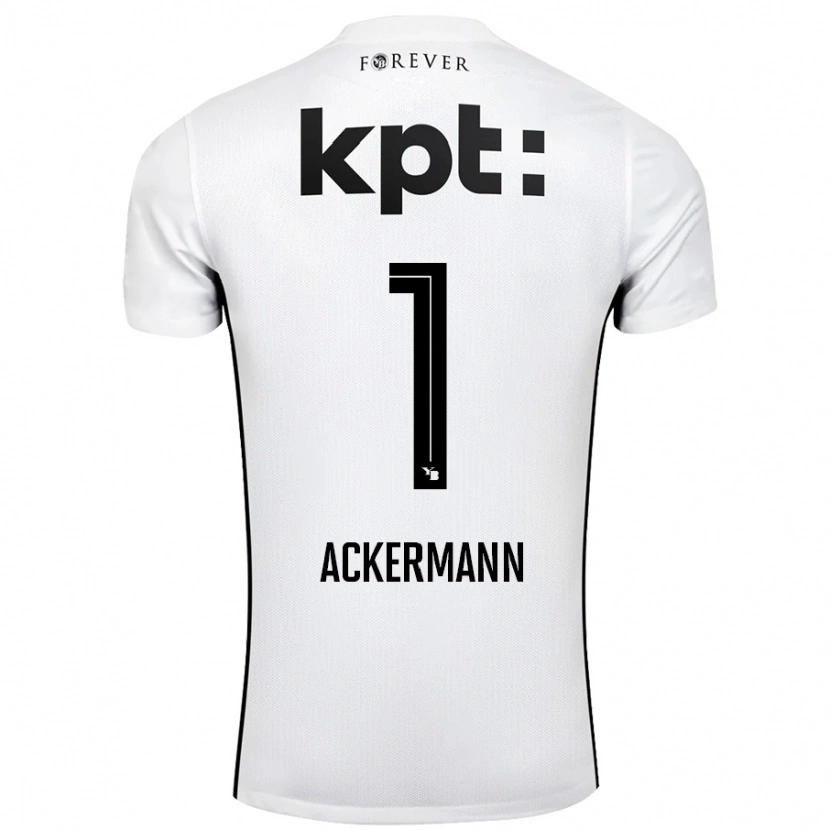 Danxen Mann Jara Ackermann #1 Hvit Svart Bortetrøye Drakt Trøye 2024/25 Skjorter T-Skjorte