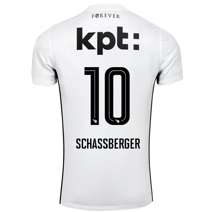 Danxen Mann Julia Schassberger #10 Hvit Svart Bortetrøye Drakt Trøye 2024/25 Skjorter T-Skjorte