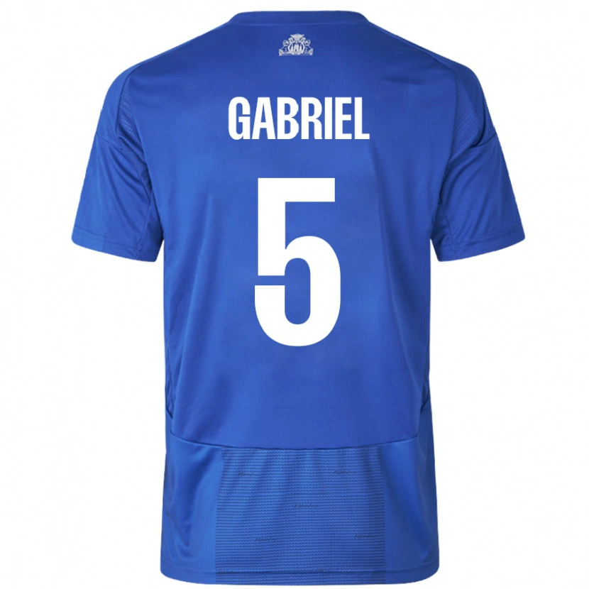 Danxen Mann Gabriel Pereira #5 Hvit Blå Bortetrøye Drakt Trøye 2024/25 Skjorter T-Skjorte
