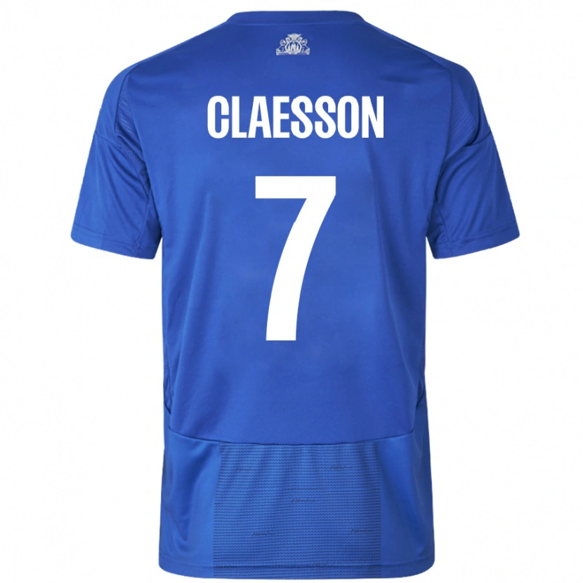 Danxen Mann Viktor Claesson #7 Hvit Blå Bortetrøye Drakt Trøye 2024/25 Skjorter T-Skjorte