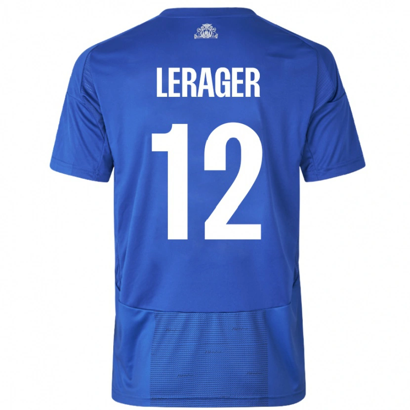Danxen Mann Lukas Lerager #12 Hvit Blå Bortetrøye Drakt Trøye 2024/25 Skjorter T-Skjorte