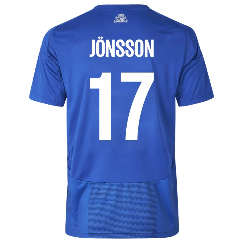 Danxen Mann Neo Jönsson #17 Hvit Blå Bortetrøye Drakt Trøye 2024/25 Skjorter T-Skjorte
