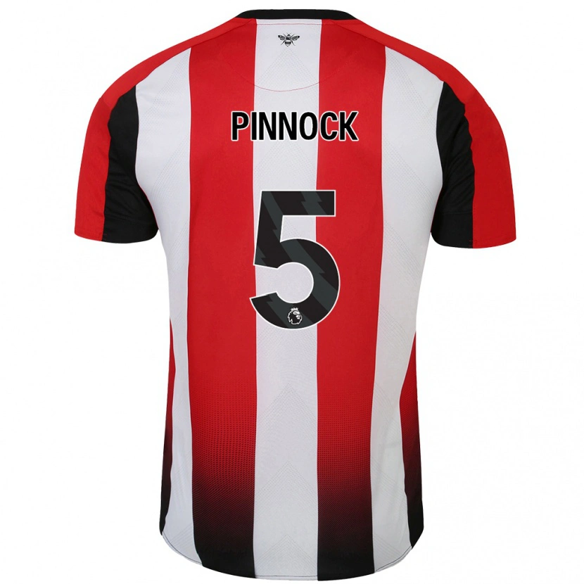 Danxen Dame Ethan Pinnock #5 Rød Hvit Hjemmetrøye Drakt Trøye 2024/25 Skjorter T-Skjorte