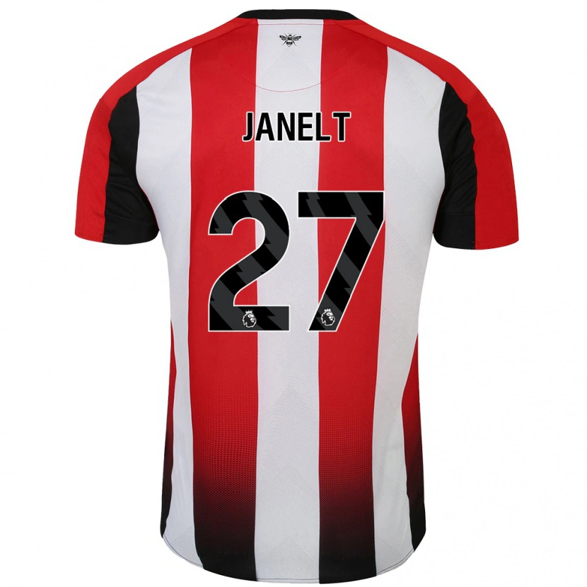 Danxen Dame Vitaly Janelt #27 Rød Hvit Hjemmetrøye Drakt Trøye 2024/25 Skjorter T-Skjorte