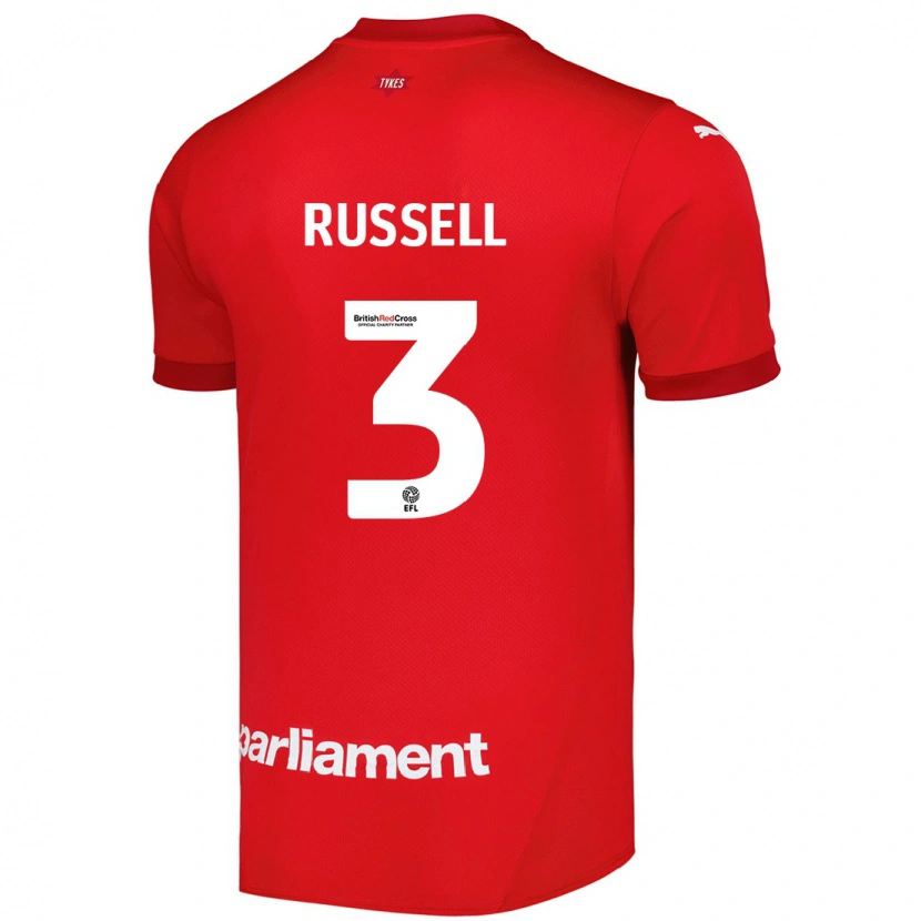 Danxen Dame Jon Russell #3 Rød Hjemmetrøye Drakt Trøye 2024/25 Skjorter T-Skjorte