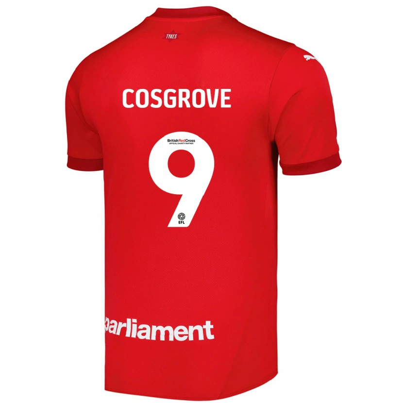 Danxen Dame Sam Cosgrove #9 Rød Hjemmetrøye Drakt Trøye 2024/25 Skjorter T-Skjorte