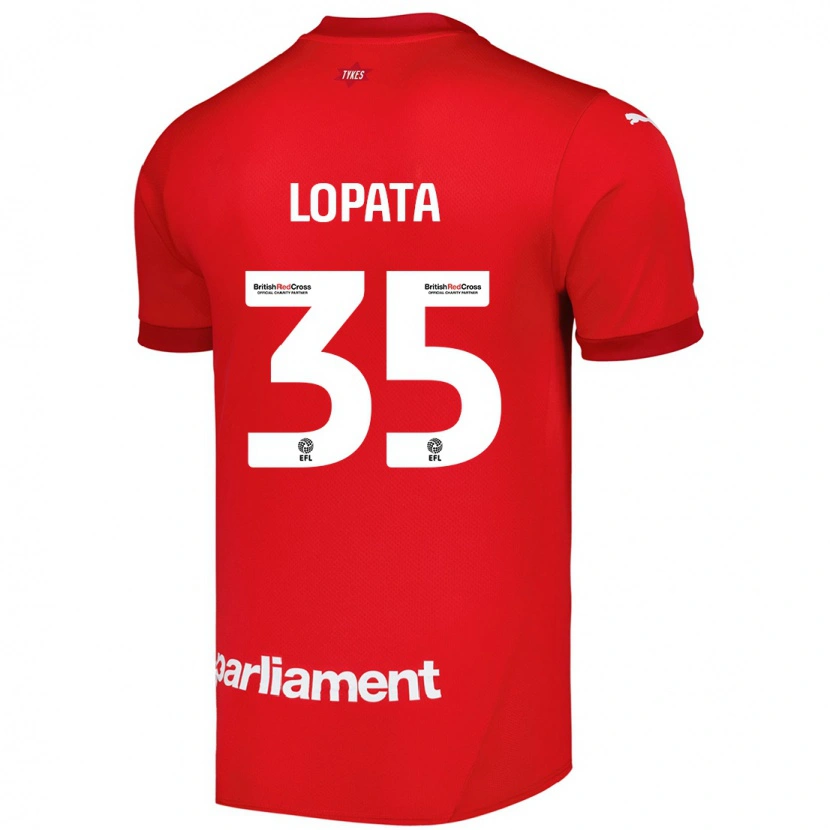 Danxen Dame Kacper Lopata #35 Rød Hjemmetrøye Drakt Trøye 2024/25 Skjorter T-Skjorte