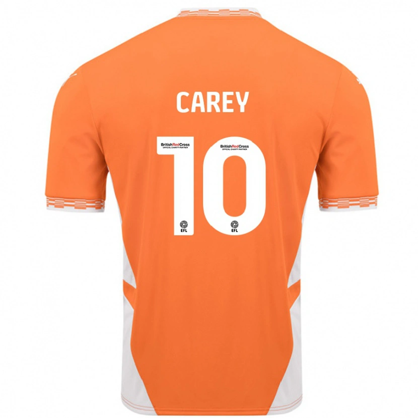 Danxen Dame Sonny Carey #10 Oransje Hvit Hjemmetrøye Drakt Trøye 2024/25 Skjorter T-Skjorte