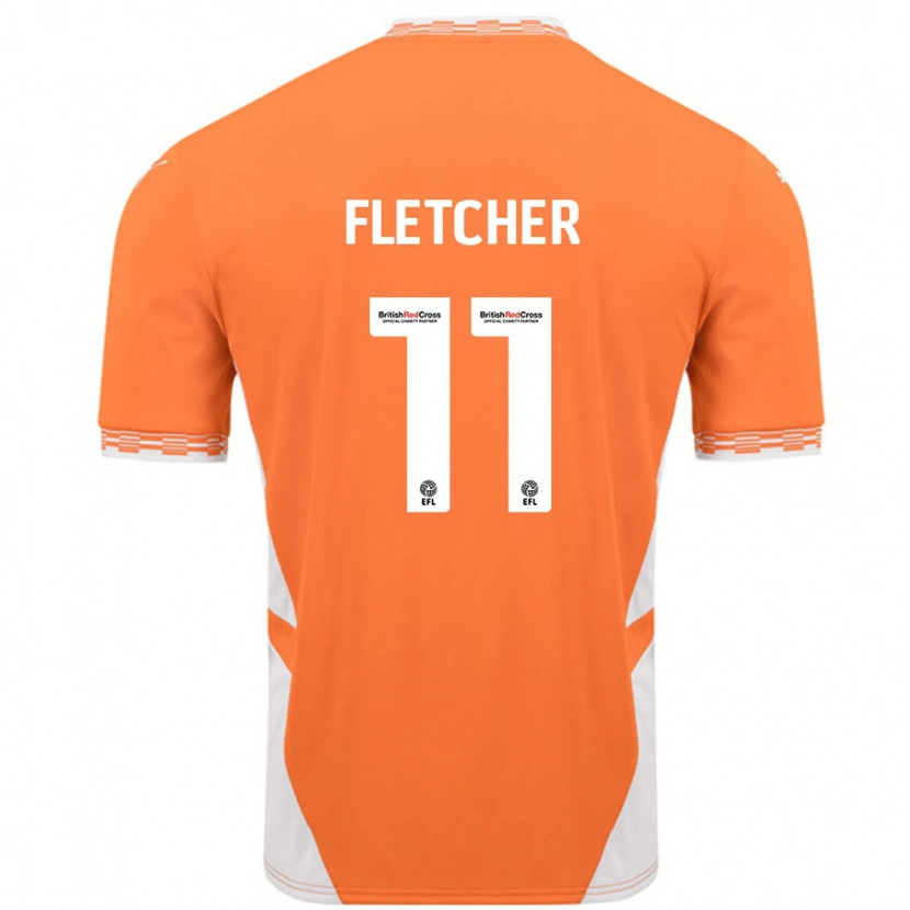 Danxen Dame Ashley Fletcher #11 Oransje Hvit Hjemmetrøye Drakt Trøye 2024/25 Skjorter T-Skjorte