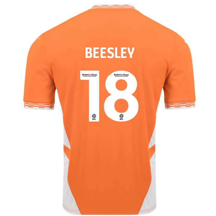Danxen Dame Jake Beesley #18 Oransje Hvit Hjemmetrøye Drakt Trøye 2024/25 Skjorter T-Skjorte