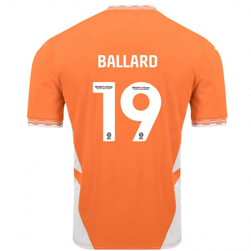 Danxen Dame Dom Ballard #19 Oransje Hvit Hjemmetrøye Drakt Trøye 2024/25 Skjorter T-Skjorte