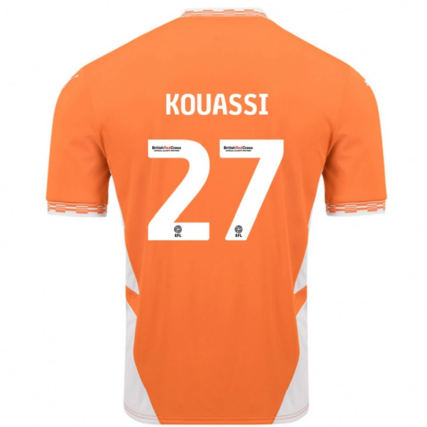 Danxen Dame Kylian Kouassi #27 Oransje Hvit Hjemmetrøye Drakt Trøye 2024/25 Skjorter T-Skjorte