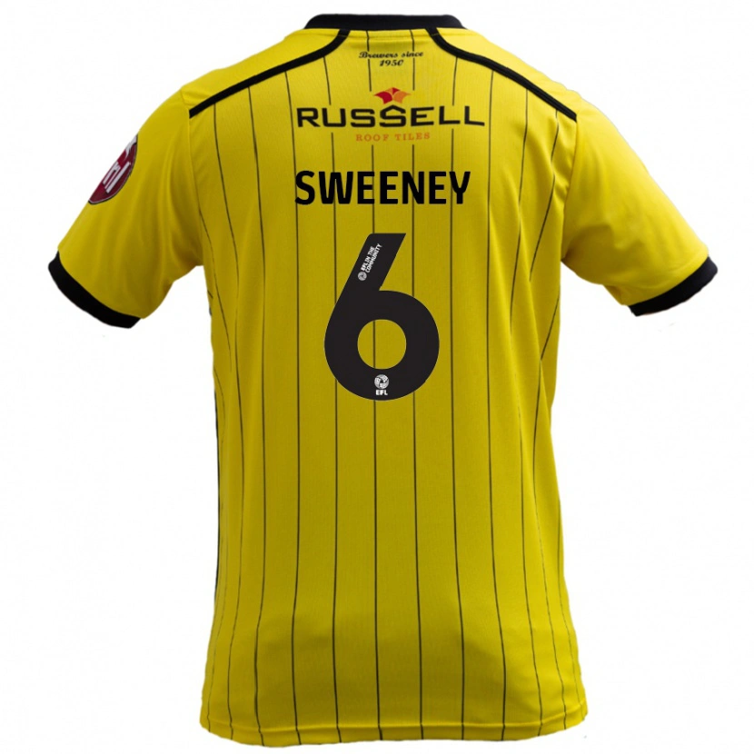 Danxen Dame Ryan Sweeney #6 Gul Hjemmetrøye Drakt Trøye 2024/25 Skjorter T-Skjorte