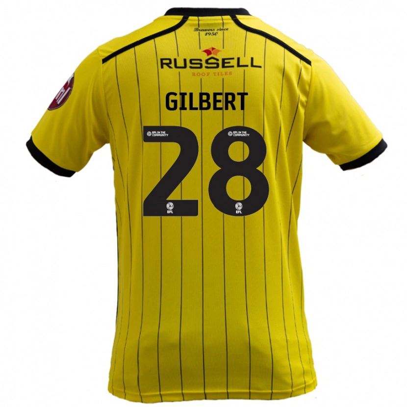 Danxen Dame Cameron Gilbert #28 Gul Hjemmetrøye Drakt Trøye 2024/25 Skjorter T-Skjorte