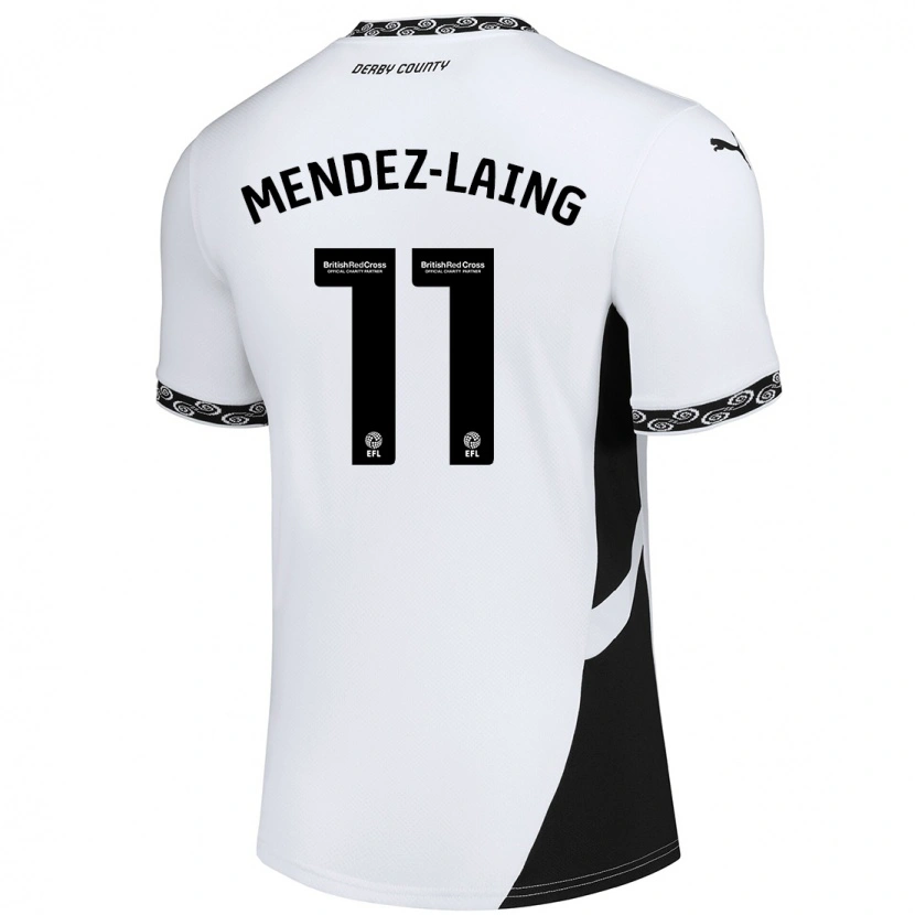 Danxen Dame Nathaniel Méndez-Laing #11 Hvit Svart Hjemmetrøye Drakt Trøye 2024/25 Skjorter T-Skjorte