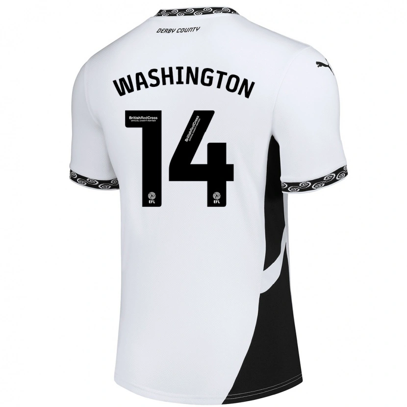 Danxen Dame Conor Washington #14 Hvit Svart Hjemmetrøye Drakt Trøye 2024/25 Skjorter T-Skjorte