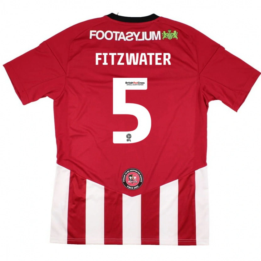 Danxen Dame Jack Fitzwater #5 Rød Hvit Hjemmetrøye Drakt Trøye 2024/25 Skjorter T-Skjorte