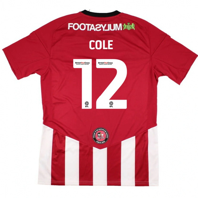 Danxen Dame Reece Cole #12 Rød Hvit Hjemmetrøye Drakt Trøye 2024/25 Skjorter T-Skjorte