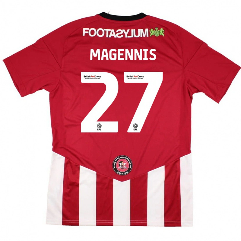 Danxen Dame Josh Magennis #27 Rød Hvit Hjemmetrøye Drakt Trøye 2024/25 Skjorter T-Skjorte