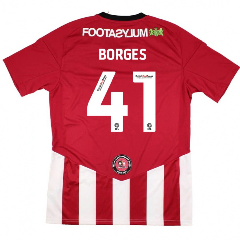 Danxen Dame Pedro Borges #41 Rød Hvit Hjemmetrøye Drakt Trøye 2024/25 Skjorter T-Skjorte
