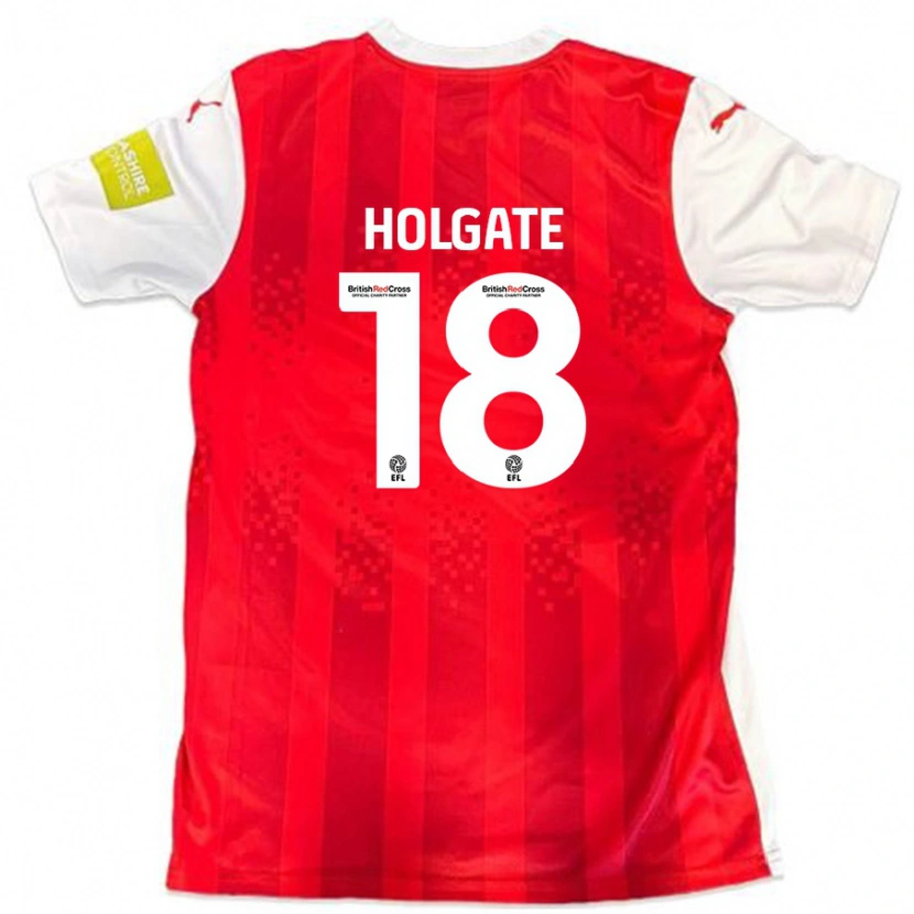 Danxen Dame Harrison Holgate #18 Rød Hvit Hjemmetrøye Drakt Trøye 2024/25 Skjorter T-Skjorte