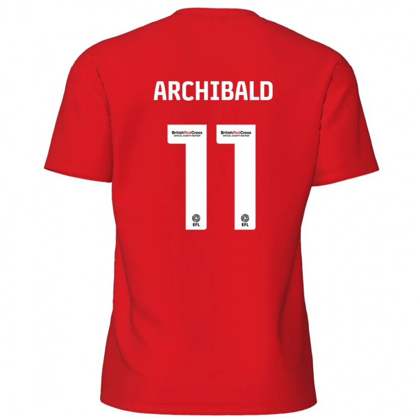 Danxen Dame Theo Archibald #11 Rød Hjemmetrøye Drakt Trøye 2024/25 Skjorter T-Skjorte