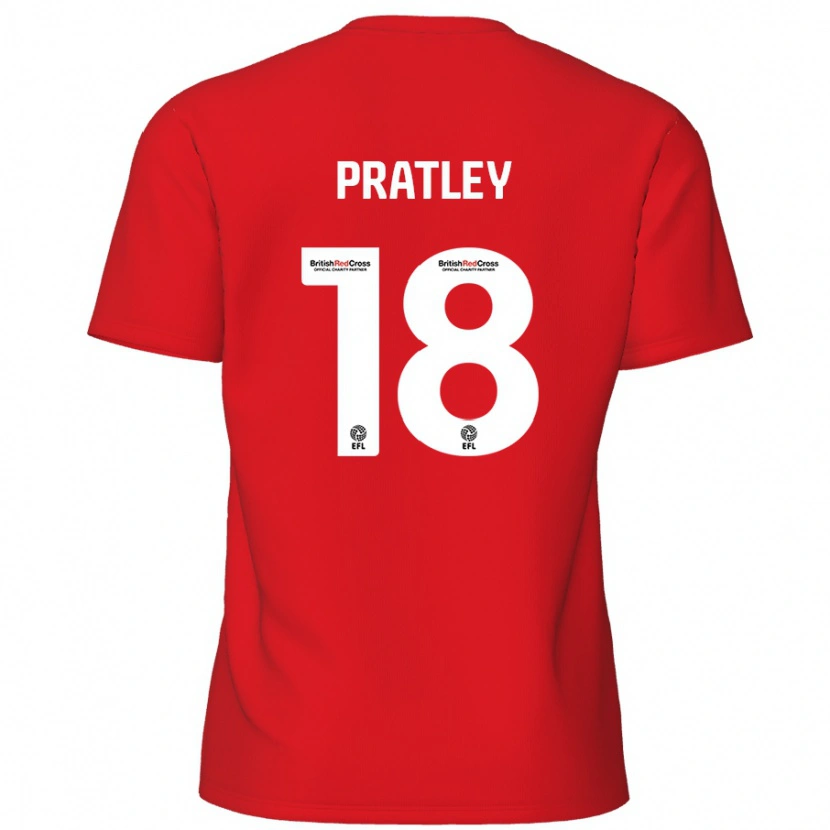 Danxen Dame Darren Pratley #18 Rød Hjemmetrøye Drakt Trøye 2024/25 Skjorter T-Skjorte