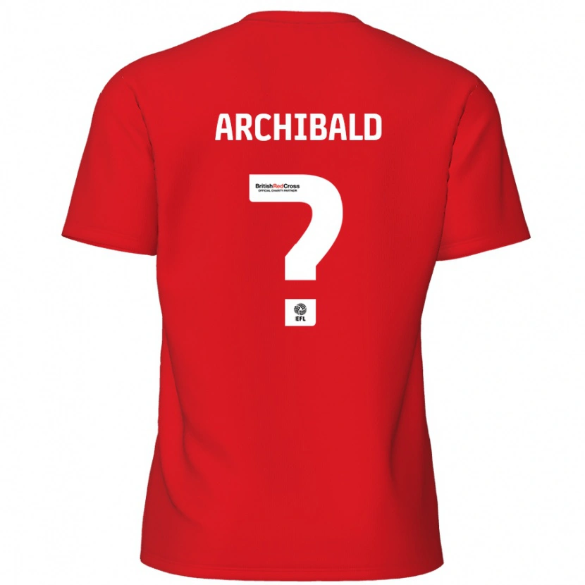 Danxen Dame Aaron Archibald #0 Rød Hjemmetrøye Drakt Trøye 2024/25 Skjorter T-Skjorte