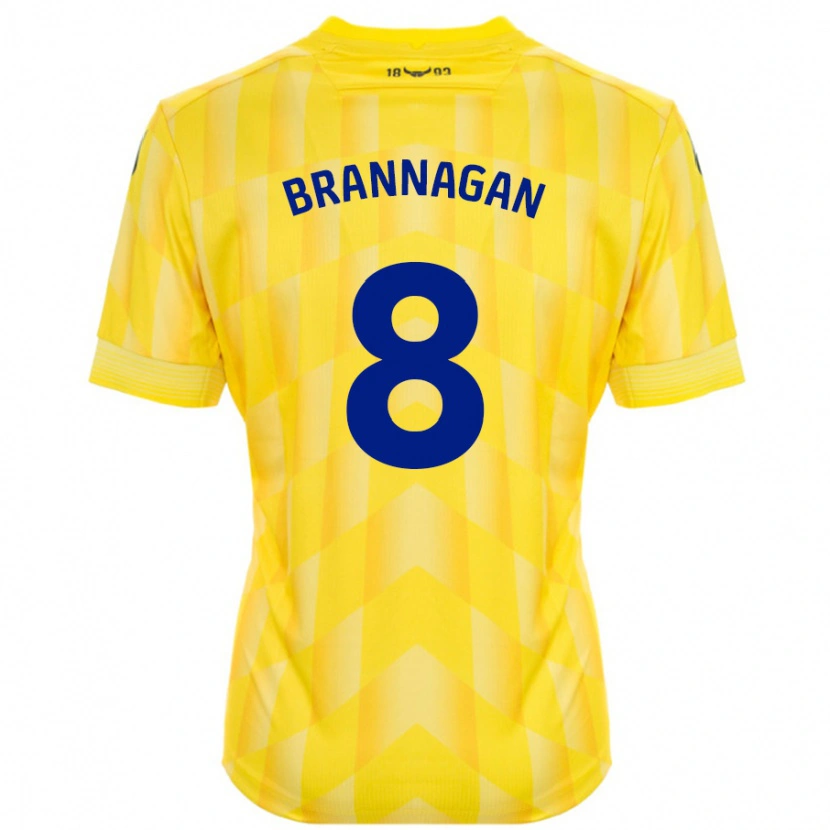 Danxen Dame Cameron Brannagan #8 Gul Hjemmetrøye Drakt Trøye 2024/25 Skjorter T-Skjorte