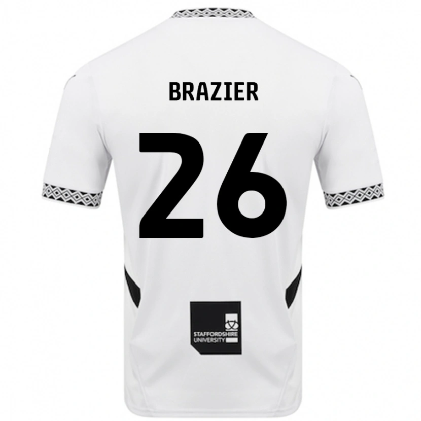 Danxen Dame Liam Brazier #26 Hvit Hjemmetrøye Drakt Trøye 2024/25 Skjorter T-Skjorte