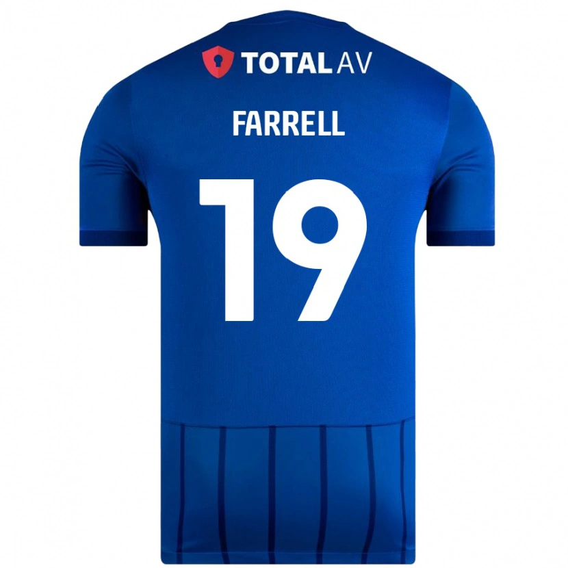 Danxen Dame Jacob Farrell #19 Blå Hjemmetrøye Drakt Trøye 2024/25 Skjorter T-Skjorte