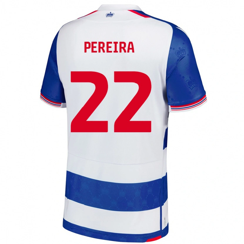 Danxen Dame Joel Pereira #22 Blå Hvit Hjemmetrøye Drakt Trøye 2024/25 Skjorter T-Skjorte
