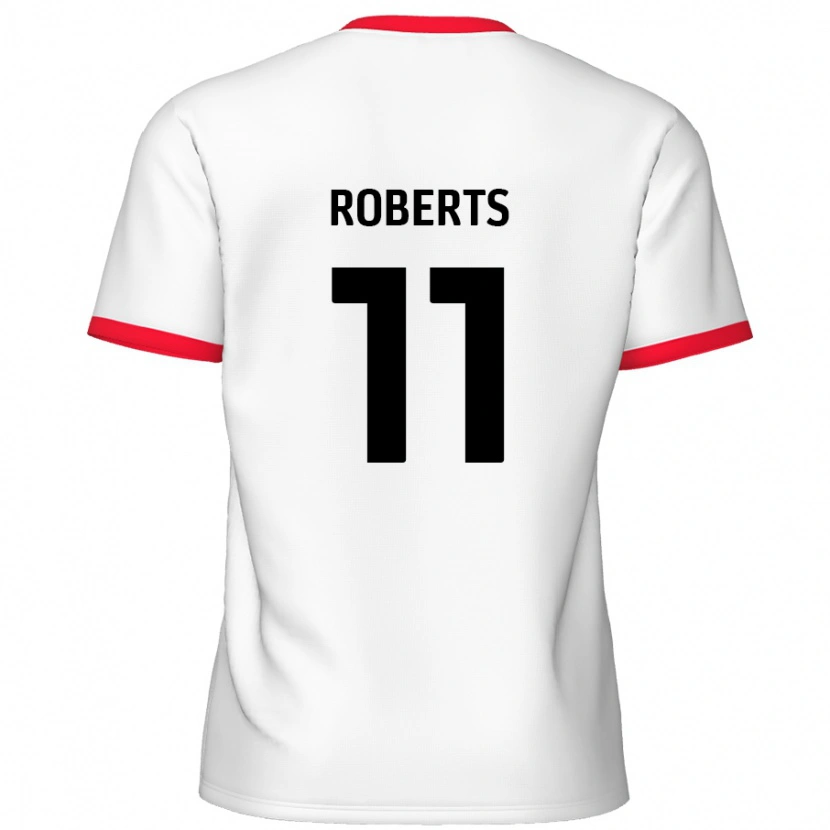 Danxen Dame Jordan Roberts #11 Hvit Rød Hjemmetrøye Drakt Trøye 2024/25 Skjorter T-Skjorte