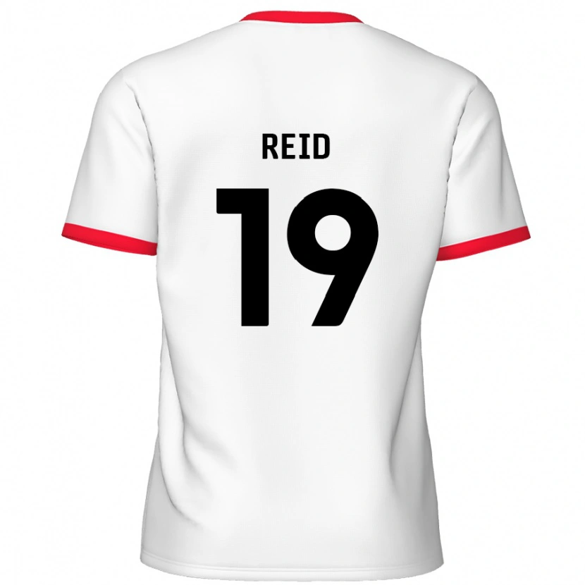 Danxen Dame Jamie Reid #19 Hvit Rød Hjemmetrøye Drakt Trøye 2024/25 Skjorter T-Skjorte