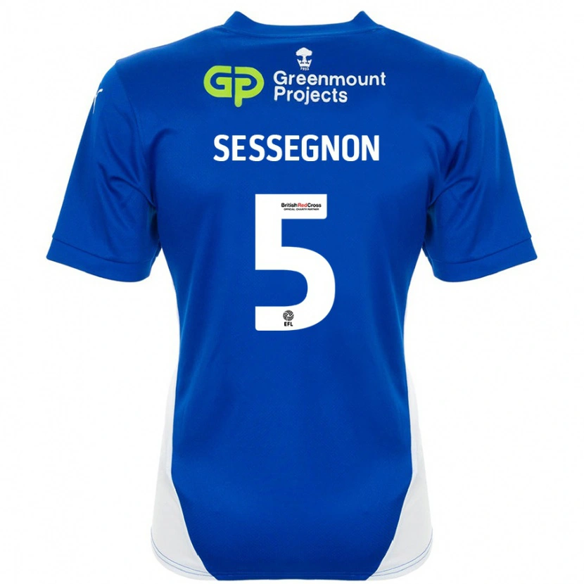 Danxen Dame Steven Sessegnon #5 Blå Hvit Hjemmetrøye Drakt Trøye 2024/25 Skjorter T-Skjorte