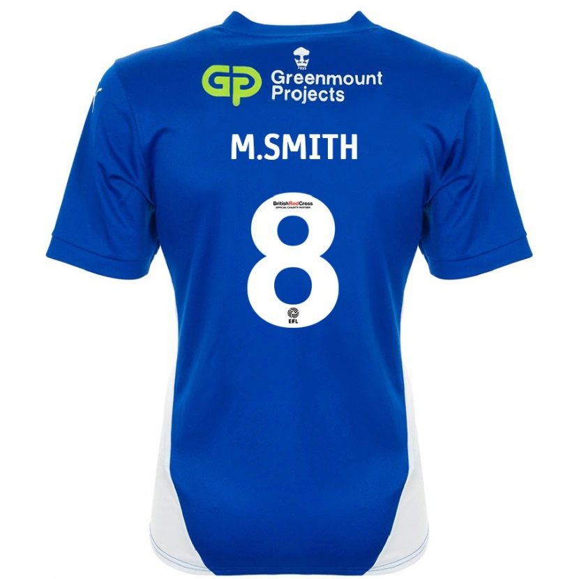 Danxen Dame Matt Smith #8 Blå Hvit Hjemmetrøye Drakt Trøye 2024/25 Skjorter T-Skjorte