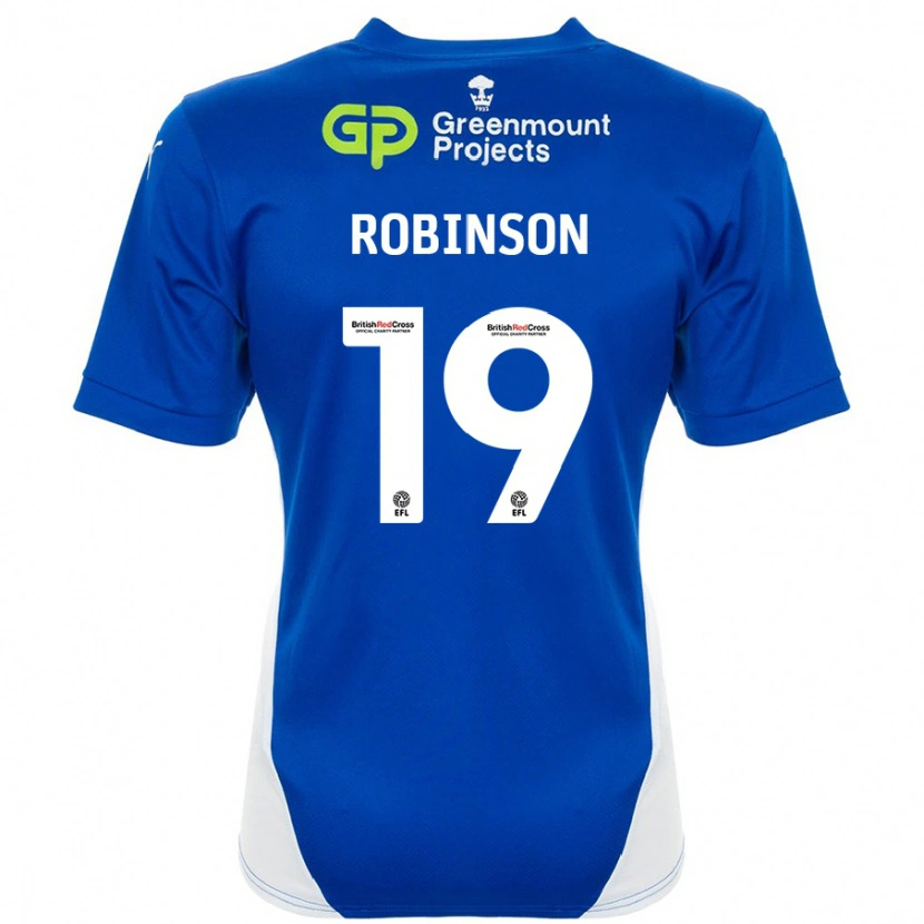 Danxen Dame Luke Robinson #19 Blå Hvit Hjemmetrøye Drakt Trøye 2024/25 Skjorter T-Skjorte