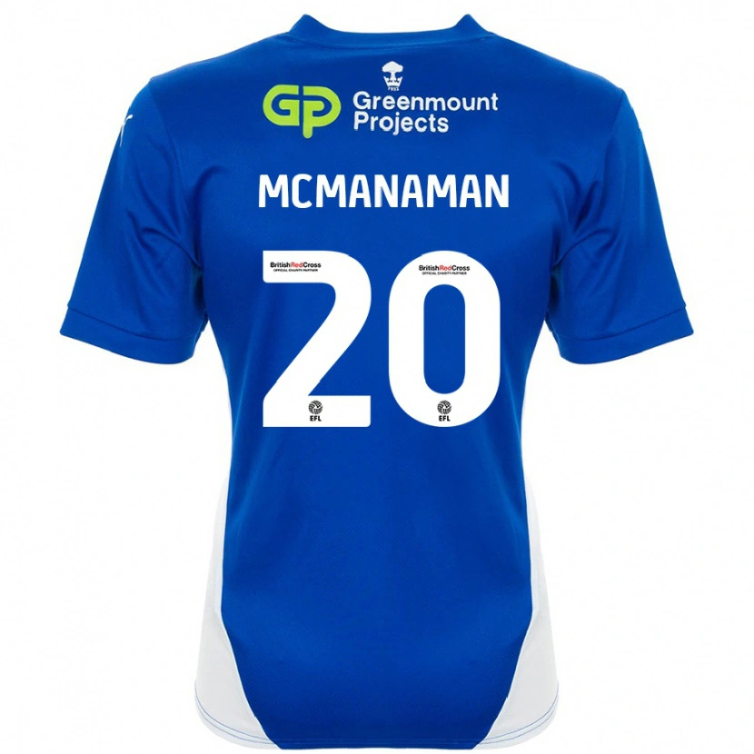 Danxen Dame Callum Mcmanaman #20 Blå Hvit Hjemmetrøye Drakt Trøye 2024/25 Skjorter T-Skjorte