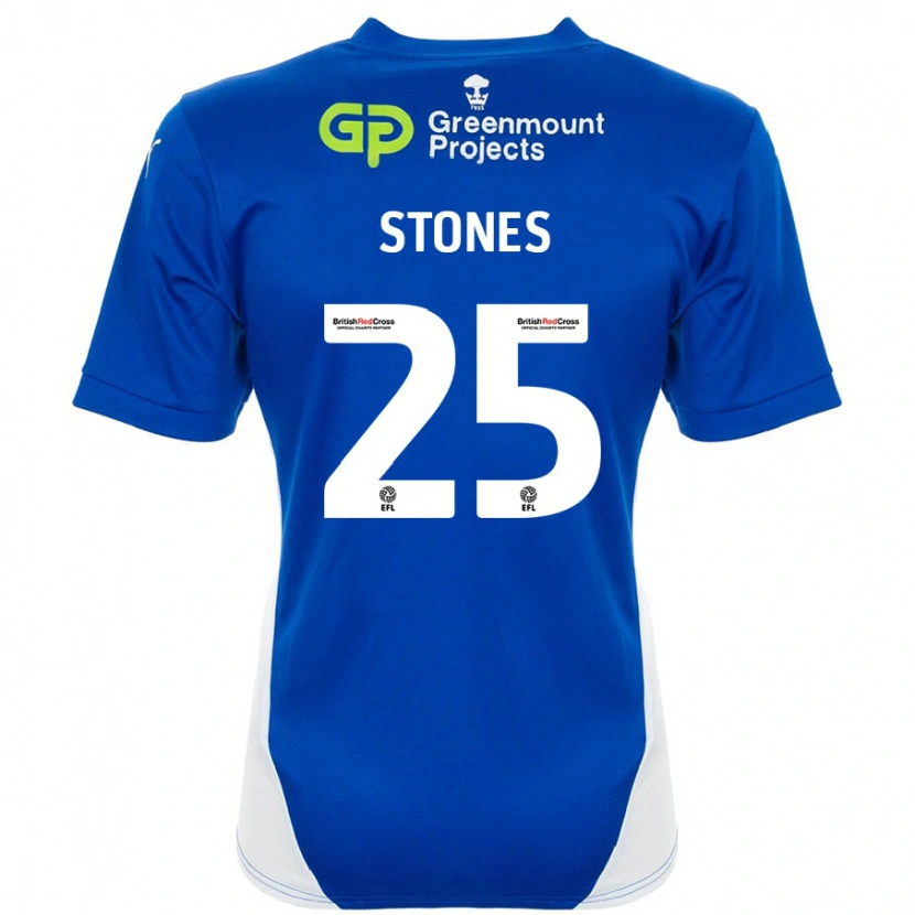 Danxen Dame Josh Stones #25 Blå Hvit Hjemmetrøye Drakt Trøye 2024/25 Skjorter T-Skjorte