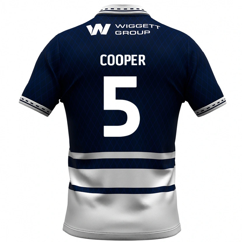 Danxen Dame Jake Cooper #5 Marineblå Hvit Hjemmetrøye Drakt Trøye 2024/25 Skjorter T-Skjorte