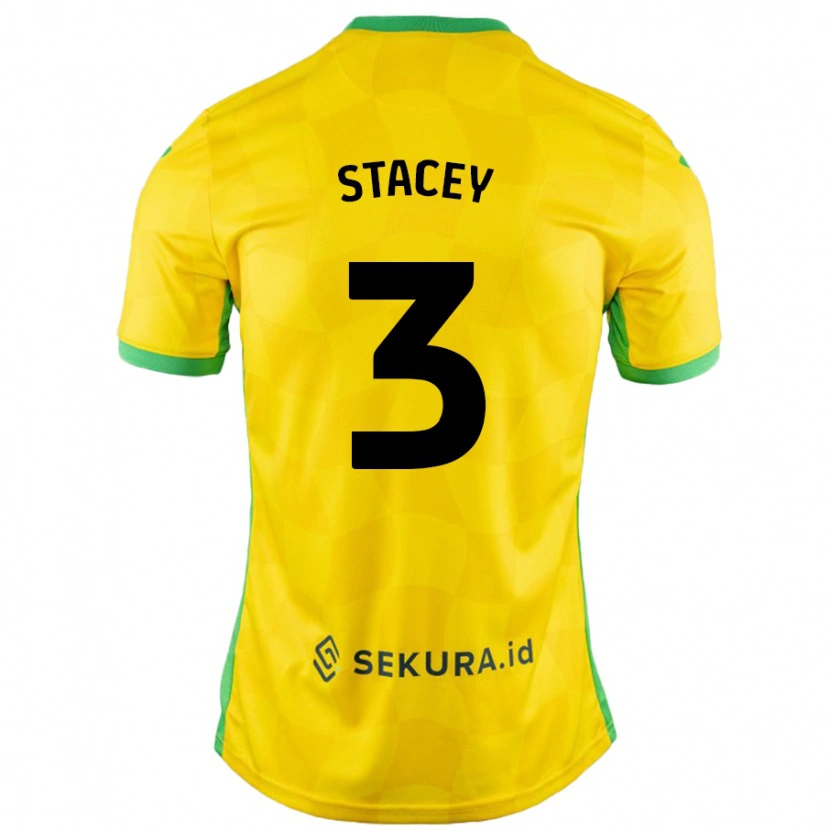 Danxen Dame Jack Stacey #3 Gul Grønn Hjemmetrøye Drakt Trøye 2024/25 Skjorter T-Skjorte