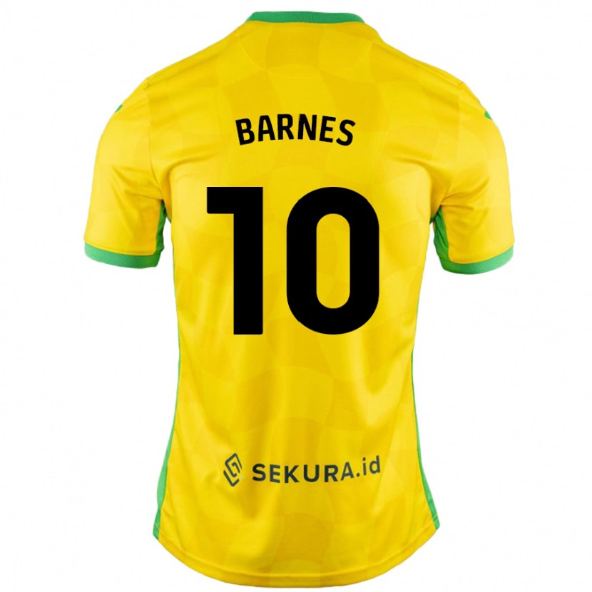 Danxen Dame Ashley Barnes #10 Gul Grønn Hjemmetrøye Drakt Trøye 2024/25 Skjorter T-Skjorte