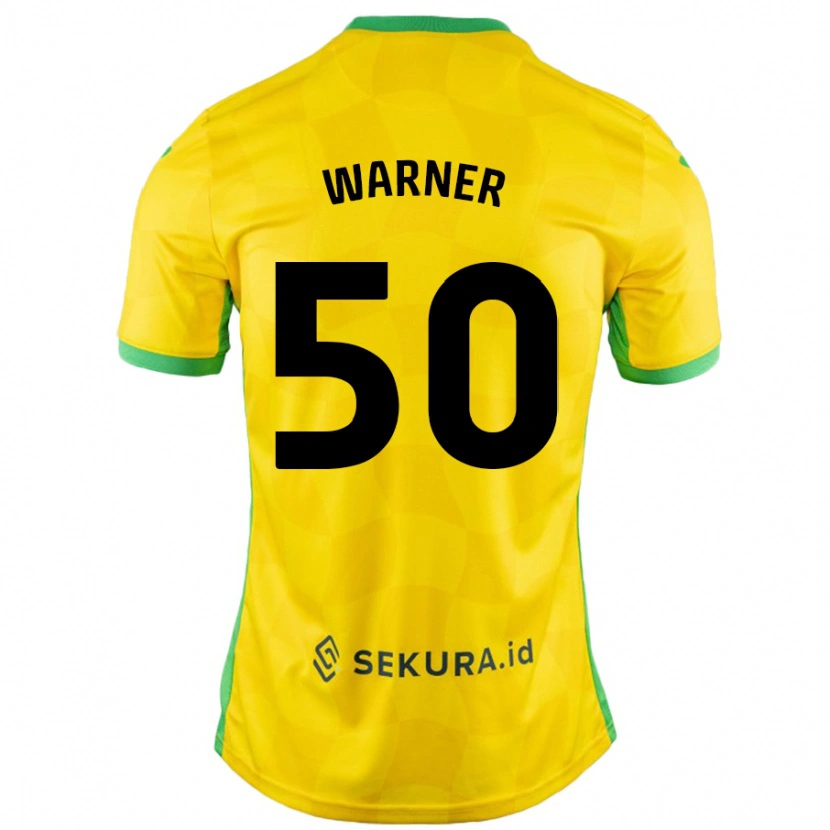 Danxen Dame Jaden Warner #50 Gul Grønn Hjemmetrøye Drakt Trøye 2024/25 Skjorter T-Skjorte