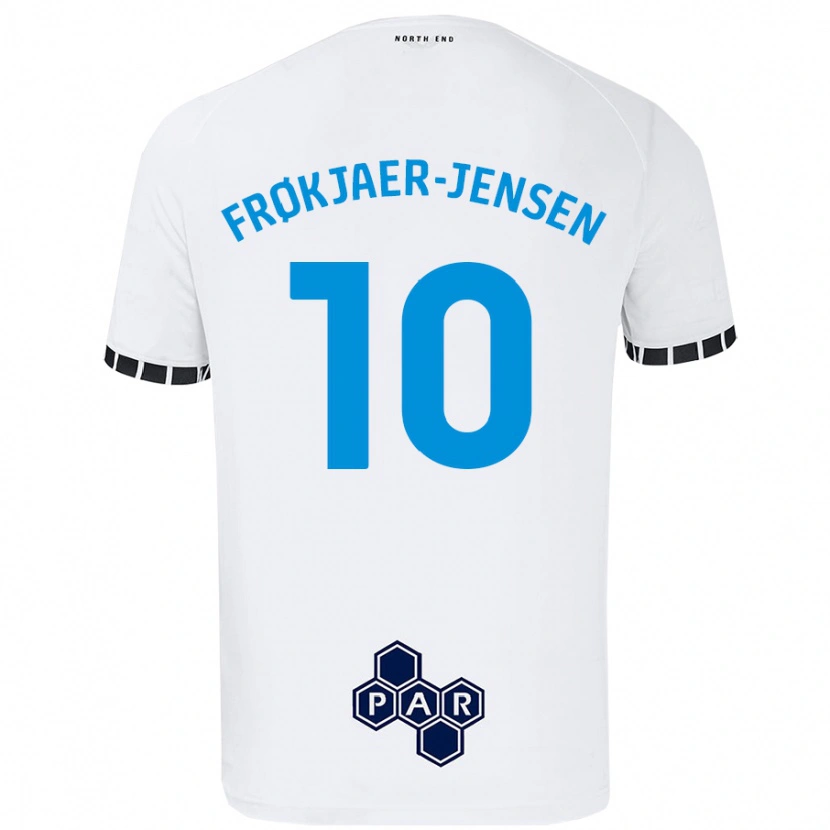 Danxen Dame Mads Frøkjaer-Jensen #10 Hvit Hjemmetrøye Drakt Trøye 2024/25 Skjorter T-Skjorte