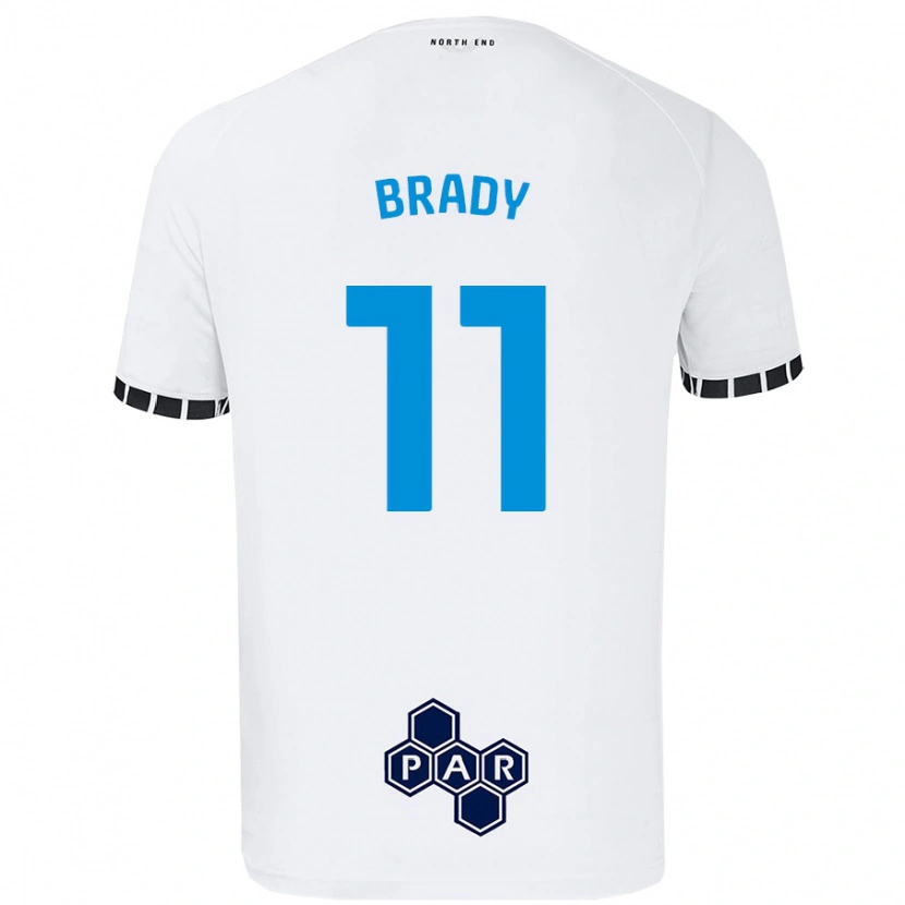 Danxen Dame Robbie Brady #11 Hvit Hjemmetrøye Drakt Trøye 2024/25 Skjorter T-Skjorte