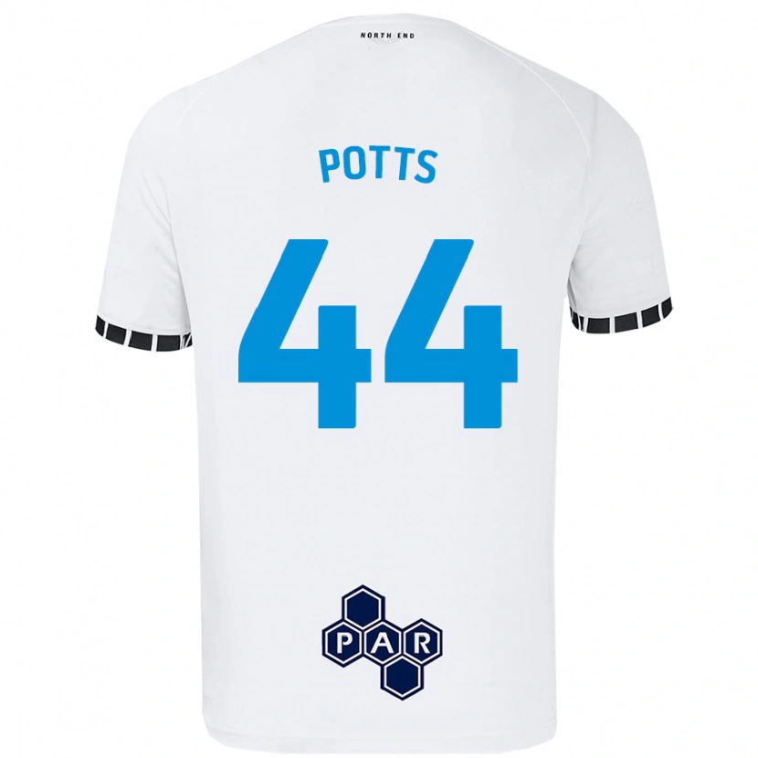 Danxen Dame Brad Potts #44 Hvit Hjemmetrøye Drakt Trøye 2024/25 Skjorter T-Skjorte
