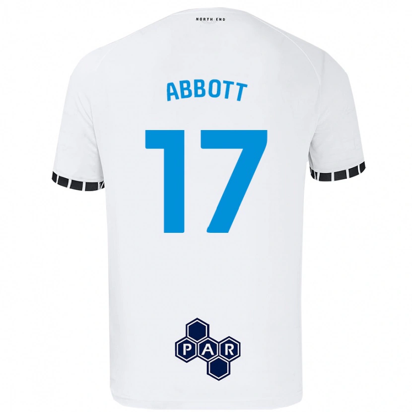 Danxen Dame Becky Abbott #17 Hvit Hjemmetrøye Drakt Trøye 2024/25 Skjorter T-Skjorte
