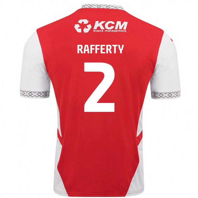 Danxen Dame Joe Rafferty #2 Rød Hvit Hjemmetrøye Drakt Trøye 2024/25 Skjorter T-Skjorte