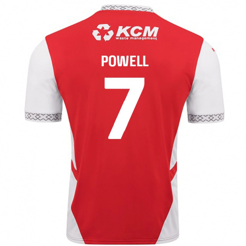 Danxen Dame Joe Powell #7 Rød Hvit Hjemmetrøye Drakt Trøye 2024/25 Skjorter T-Skjorte