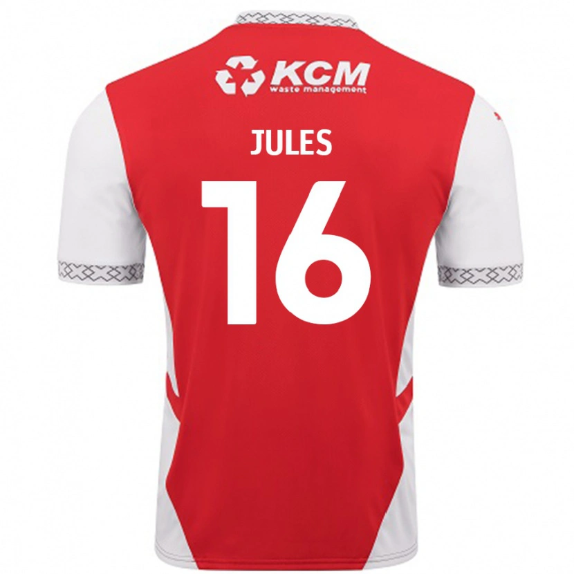 Danxen Dame Zak Jules #16 Rød Hvit Hjemmetrøye Drakt Trøye 2024/25 Skjorter T-Skjorte